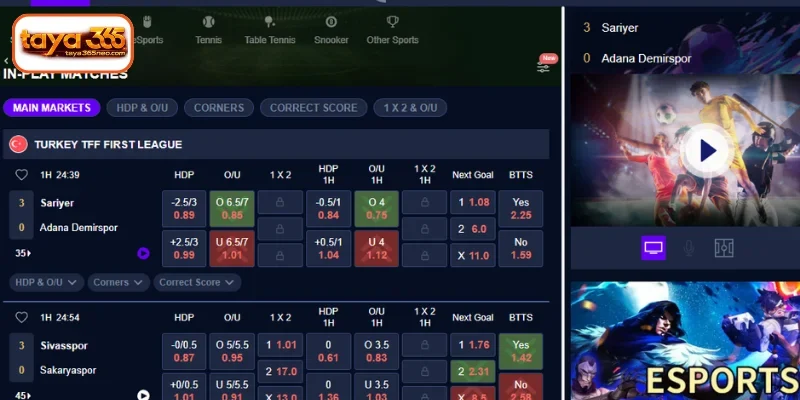 Top exciting sports on the TAYA365 platform